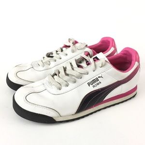 PUMA Roma Womens sz 7.5 Shoes White Pink Sneakers